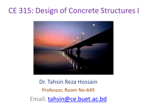 CE 315: Design of Concrete Structures I