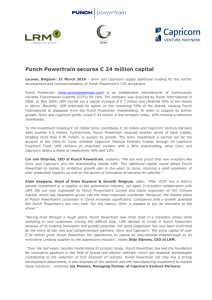 Punch Powertrain secures € 24 million capital