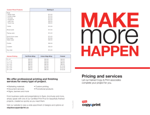 Pricing and services - Staples Copy & Print