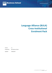 BULA Cross-Institutional Enrolment Pack