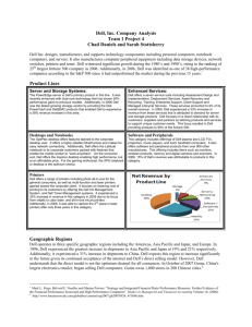 Dell, Inc. Company Analysis Team 1 Project 4 Chad Daniels and