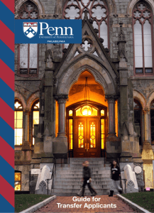 Guide for Transfer Applicants - Penn Admissions