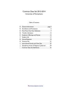 Common Data Set 2013-2014 - University of Pennsylvania