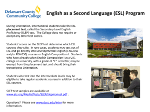 English as a Second Language (ESL) Program