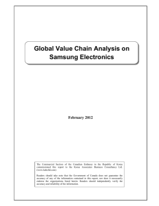 Global Value Chain Analysis on Samsung Electronics