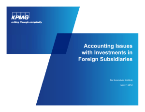 KPMG Accounting Issues with Investments in Foreign Subsidiaries