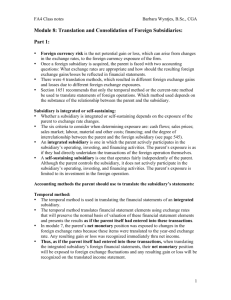 Module 8: Translation and Consolidation of Foreign Subsidiaries