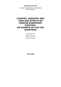 country, industry and firm size effects on foreign subsidiary strategy