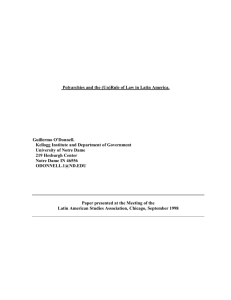 Polyarchies and the (Un)Rule of Law in Latin America. Guillermo O