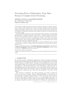 From Data Stream to Complex Event Processing