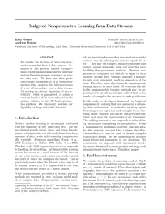 Budgeted Nonparametric Learning from Data Streams