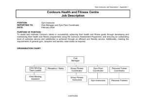 Contours Health and Fitness Centre Job Description