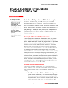 oracle business intelligence standard edition one