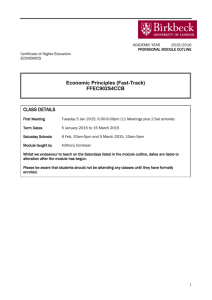 Economic Principles (Fast-Track) FFEC902S4CCB CLASS DETAILS