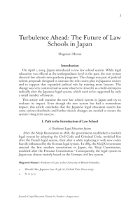 Turbulence Ahead: The Future of Law Schools in Japan