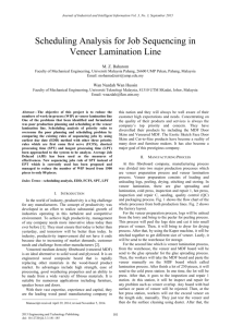 Scheduling Analysis for Job Sequencing in Veneer Lamination Line