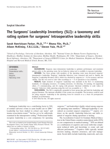 The Surgeons' Leadership Inventory (SLI): a taxonomy and rating