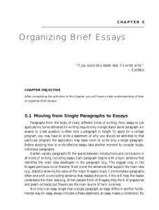 Organizing Brief Essays