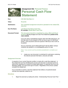 Personal Cash Flow Statement - Anoka Ramsey Community College