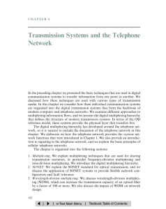 Chapter 4 Transmission Systems and the Telephone Network