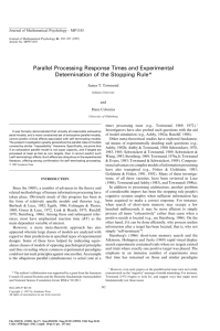 Parallel Processing Response Times and Experimental