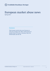 European market abuse news - Freshfields Bruckhaus Deringer