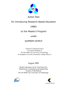 Action Plan for Introducing Research Based Education (RBE)