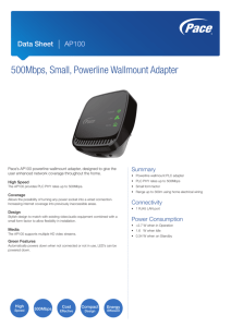 500Mbps, Small, Powerline Wallmount Adapter