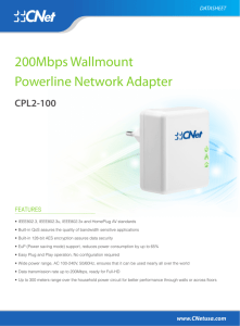 200Mbps Wallmount Powerline Network Adapter