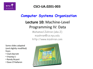 Lecture 10: Machine-Level Programming IV: Data