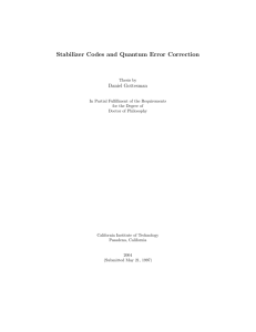 Stabilizer Codes and Quantum Error Correction