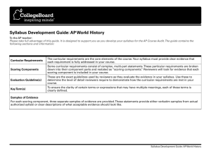 Syllabus Development Guide: AP World History