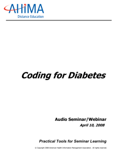 Coding for Diabetes - American Health Information Management