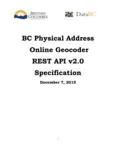 BC Physical Address Online Geocoder REST API v2.0 Specification