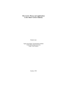 Piecework: Theory and Applications to the Motor Carrier Industry