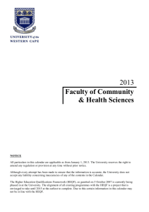 2013 Faculty of Community & Health Sciences