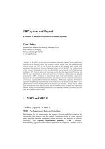 ERP System and Beyond