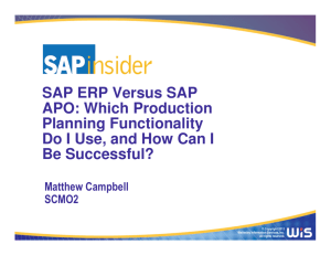 SAP ERP Versus SAP APO - SAPinsider