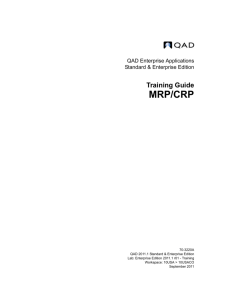 MRP/CRP - QAD Document Library