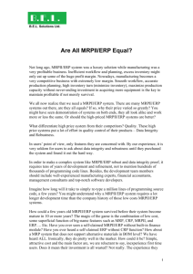Are All MRPII/ERP Equal?