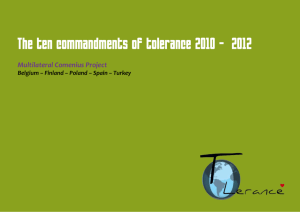 The ten commandments of tolerance 2010 - 2012 - ten