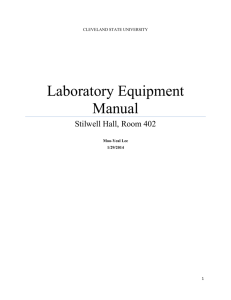 Laboratory Equipment Manual - Academic Csuohio