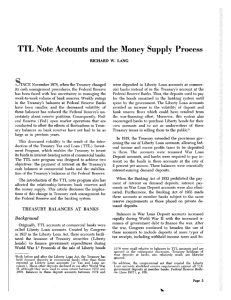 TTL Note Accounts and the Money Supply Process