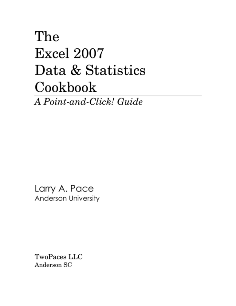 The Excel 2007 Data & Statistics Cookbook