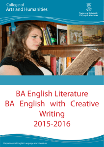 BA English Literature BA English with Creative Writing