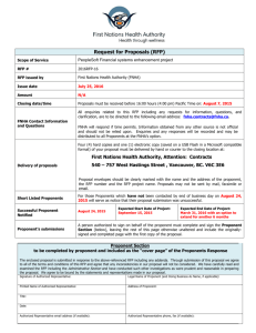 Request for Proposals (RFP) - First Nations Health Authority