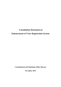 Consultation Document on Enhancement of Voter Registration System