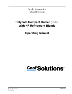 (PCC) With NF Refrigerant Blends Operating Manual