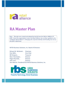 RA Master Plan - Collegiate Retail Alliance