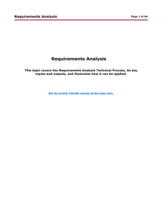 Requirements Analysis